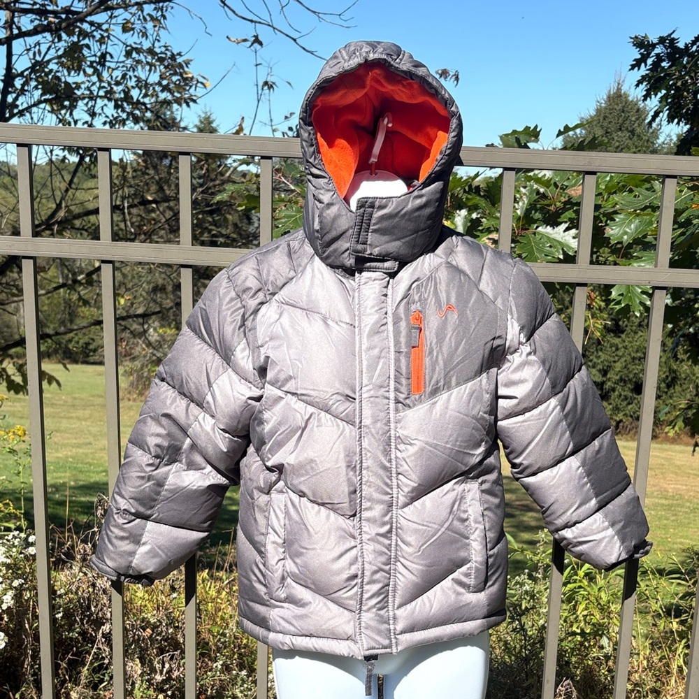 NWOT Vertical 9 Gray and Orange Winter Snow Puffer Jacket Coat Size Small 8